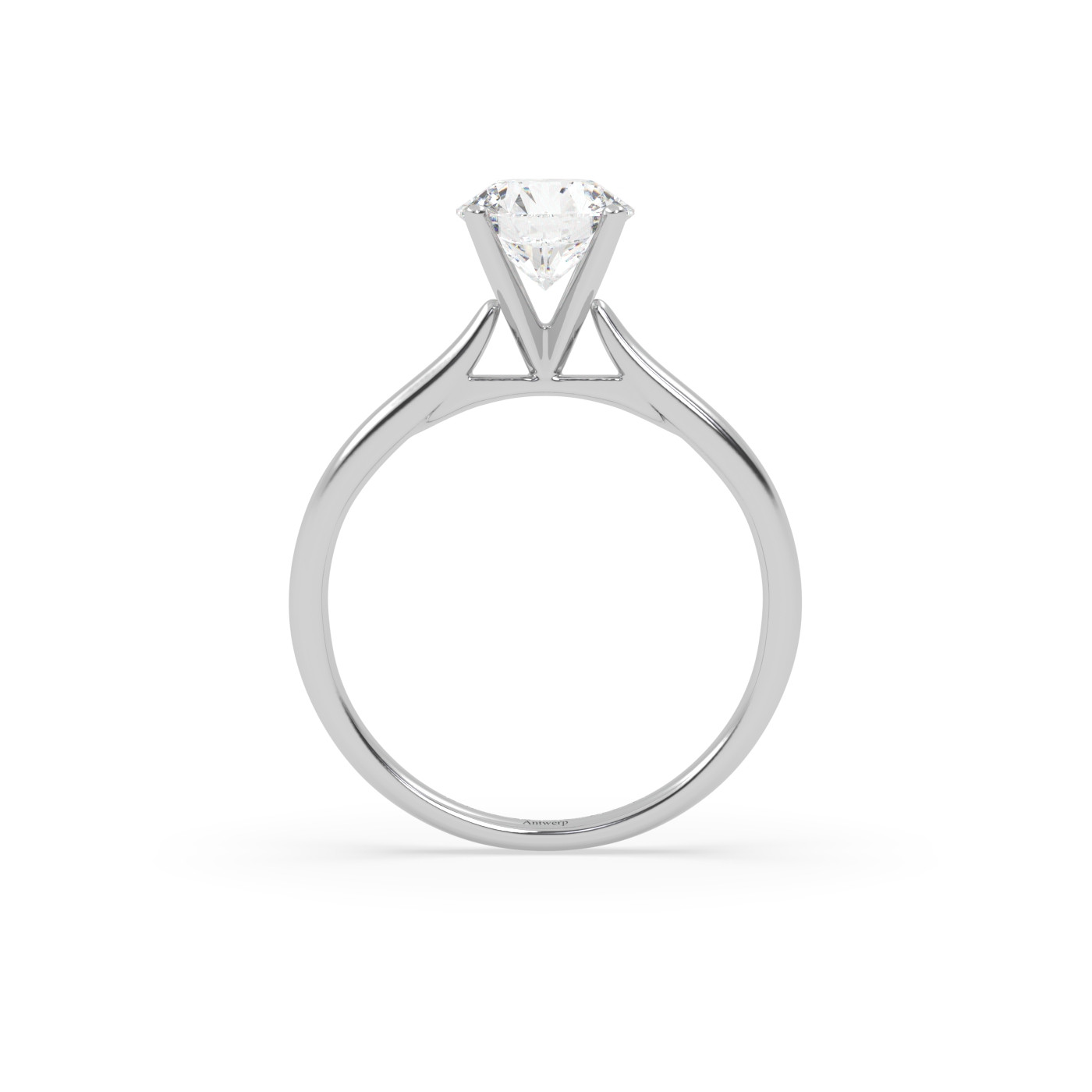 18k white gold  round cut solitaire ring