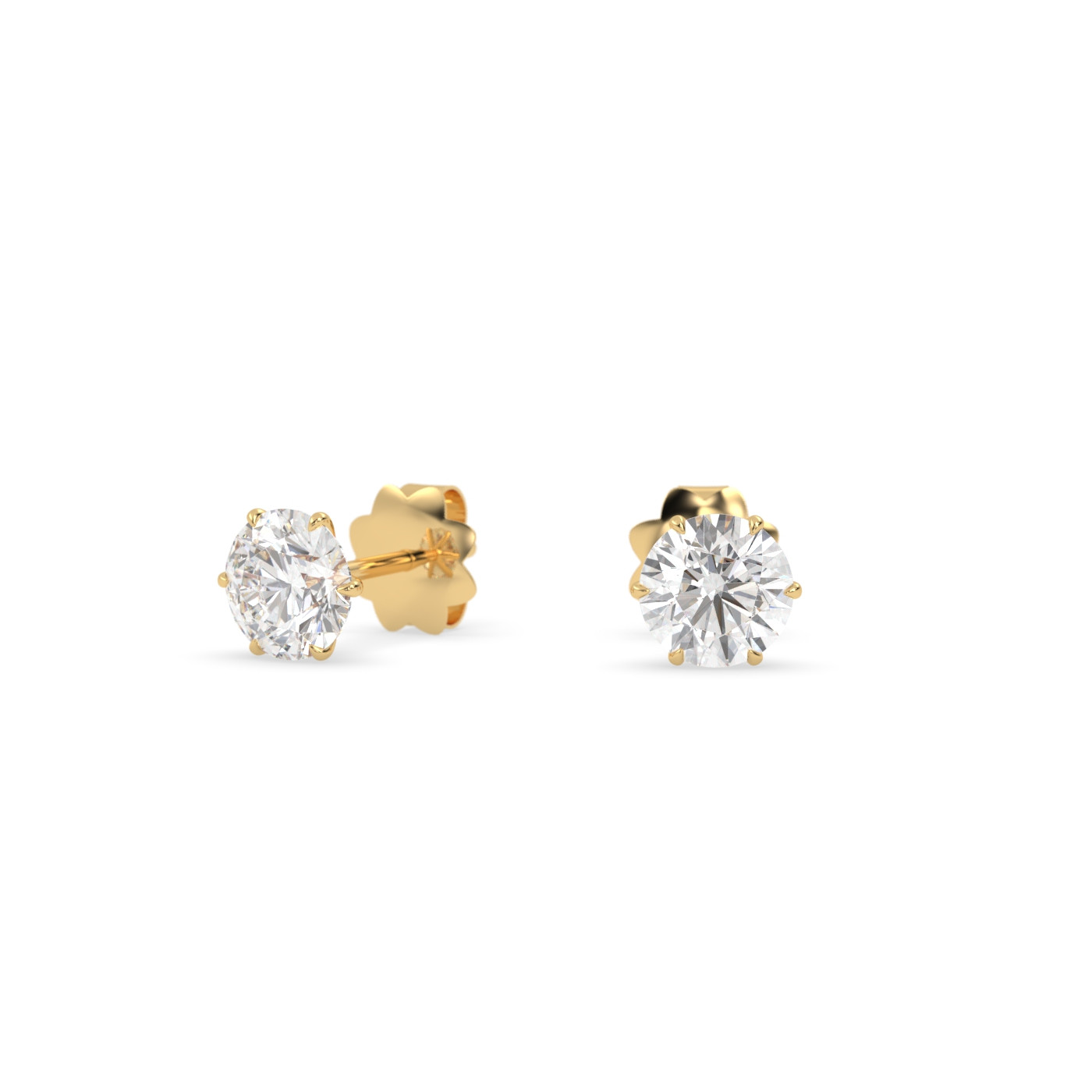 18k white gold  diamond stud earrings with 6 prongs Photos & images