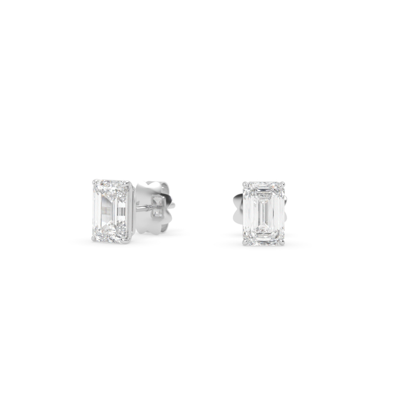 18k white gold  pear diamond stud earrings with screw backs