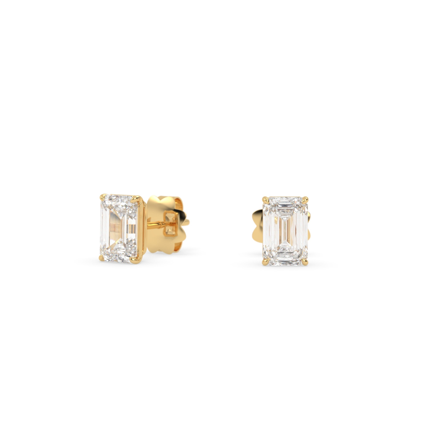 18k rose gold  diamond stud earrings with 4 prongs