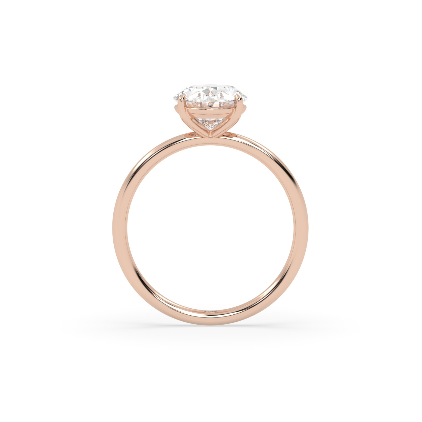 18k rose gold  solitaire ring with 2-0 carat oval diamond