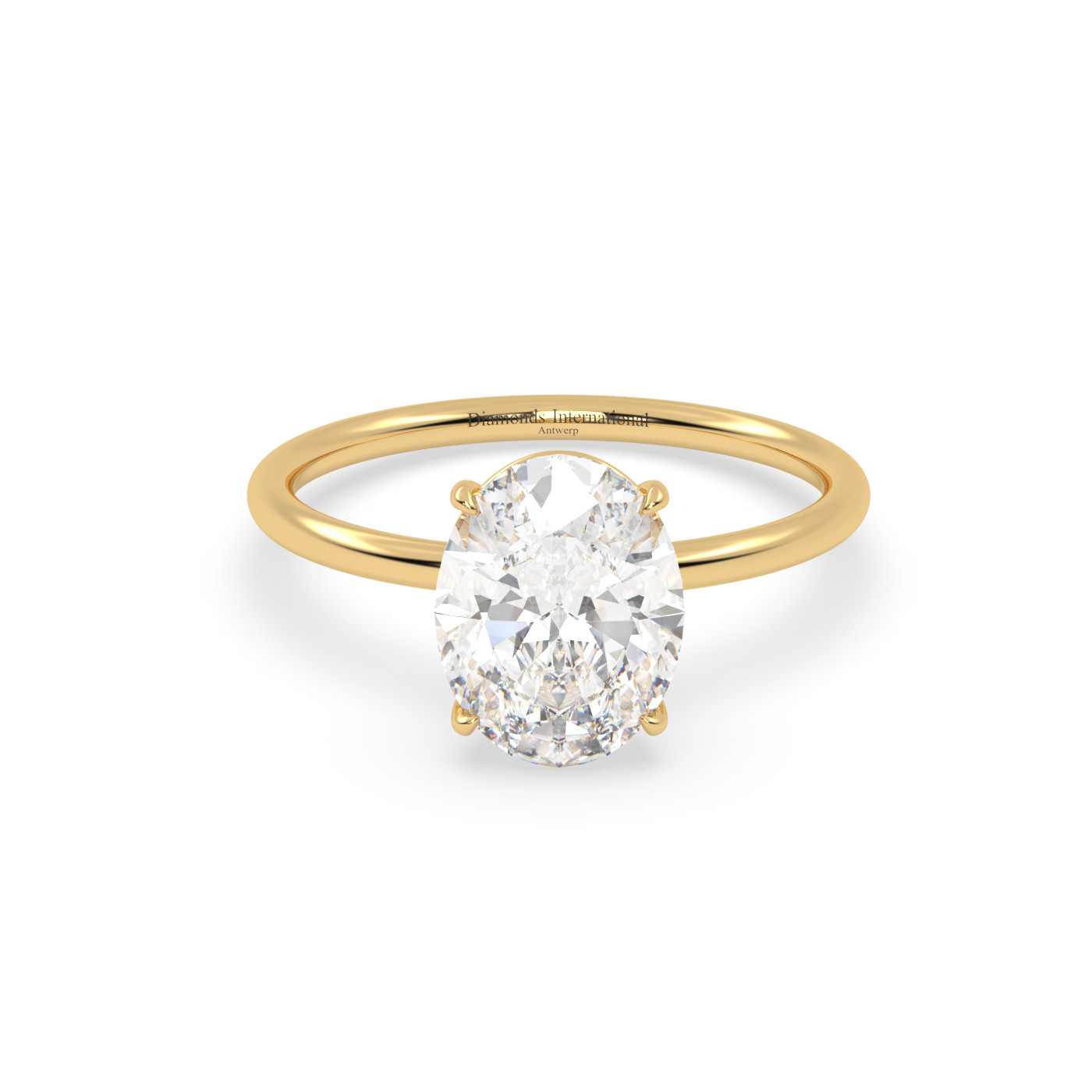 18k yellow gold  solitaire ring with 1-0 carat oval diamond Photos & images