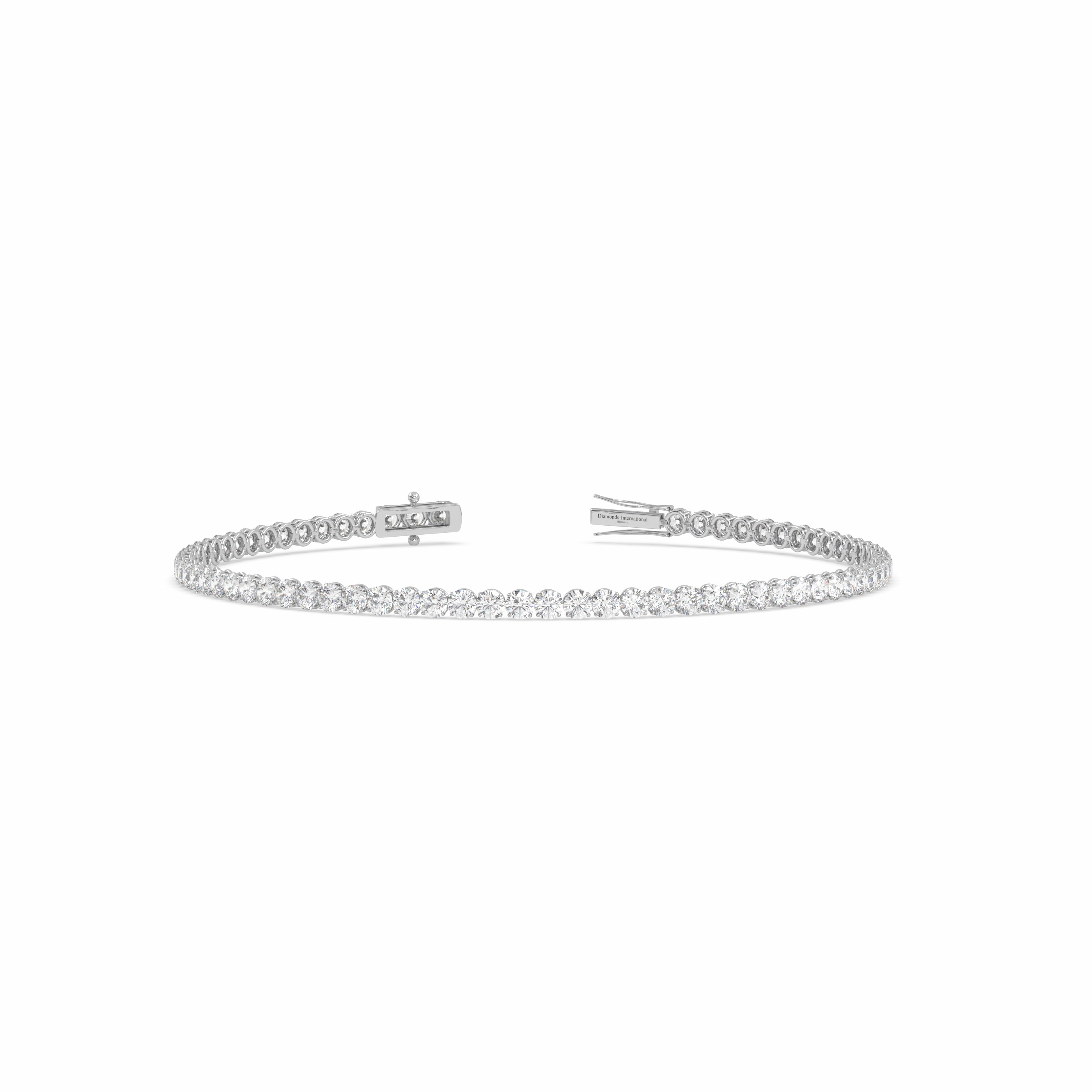 18k white gold 4.0 carat round cut diamond tennis bracelet