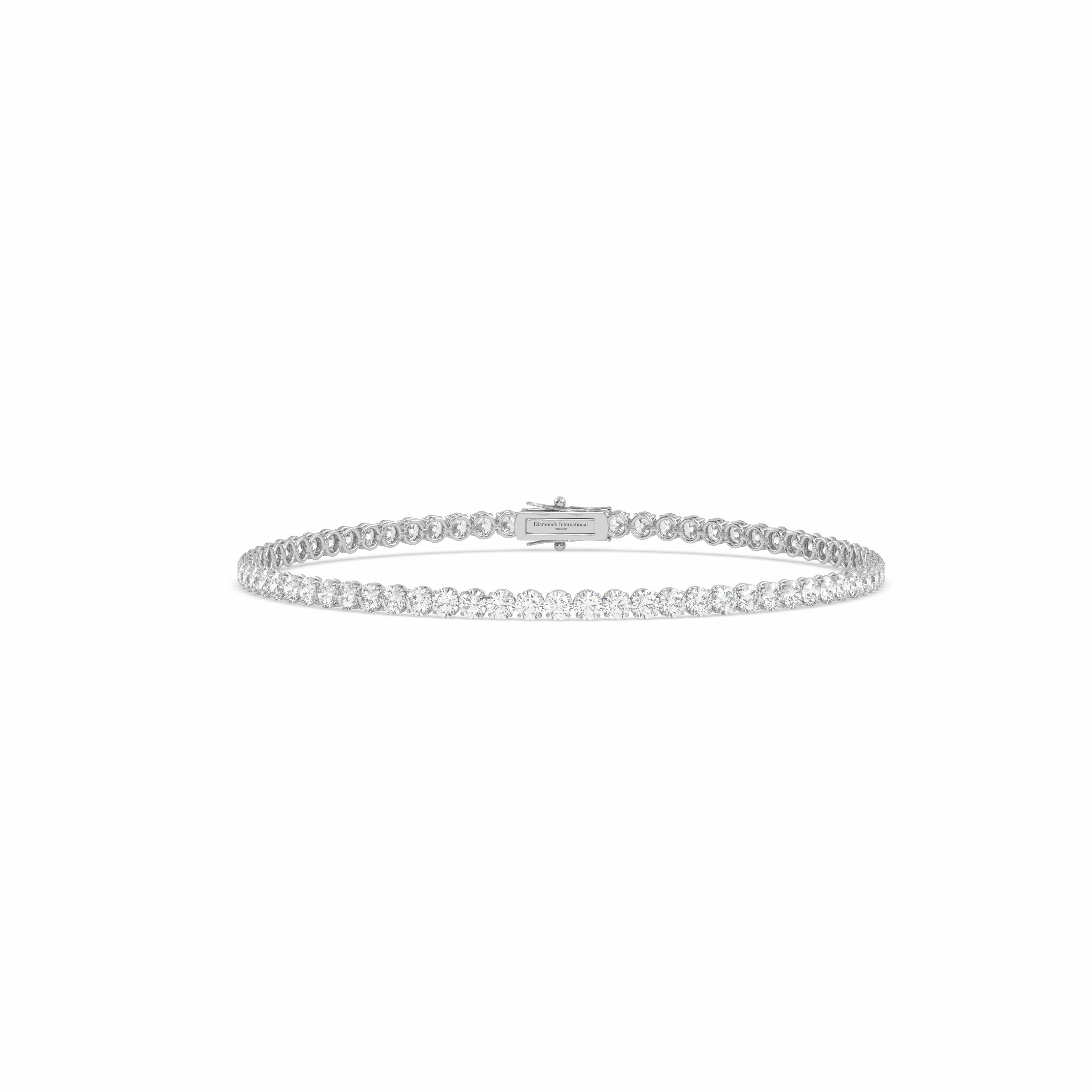 18k white gold 4.0 carat round cut diamond tennis bracelet