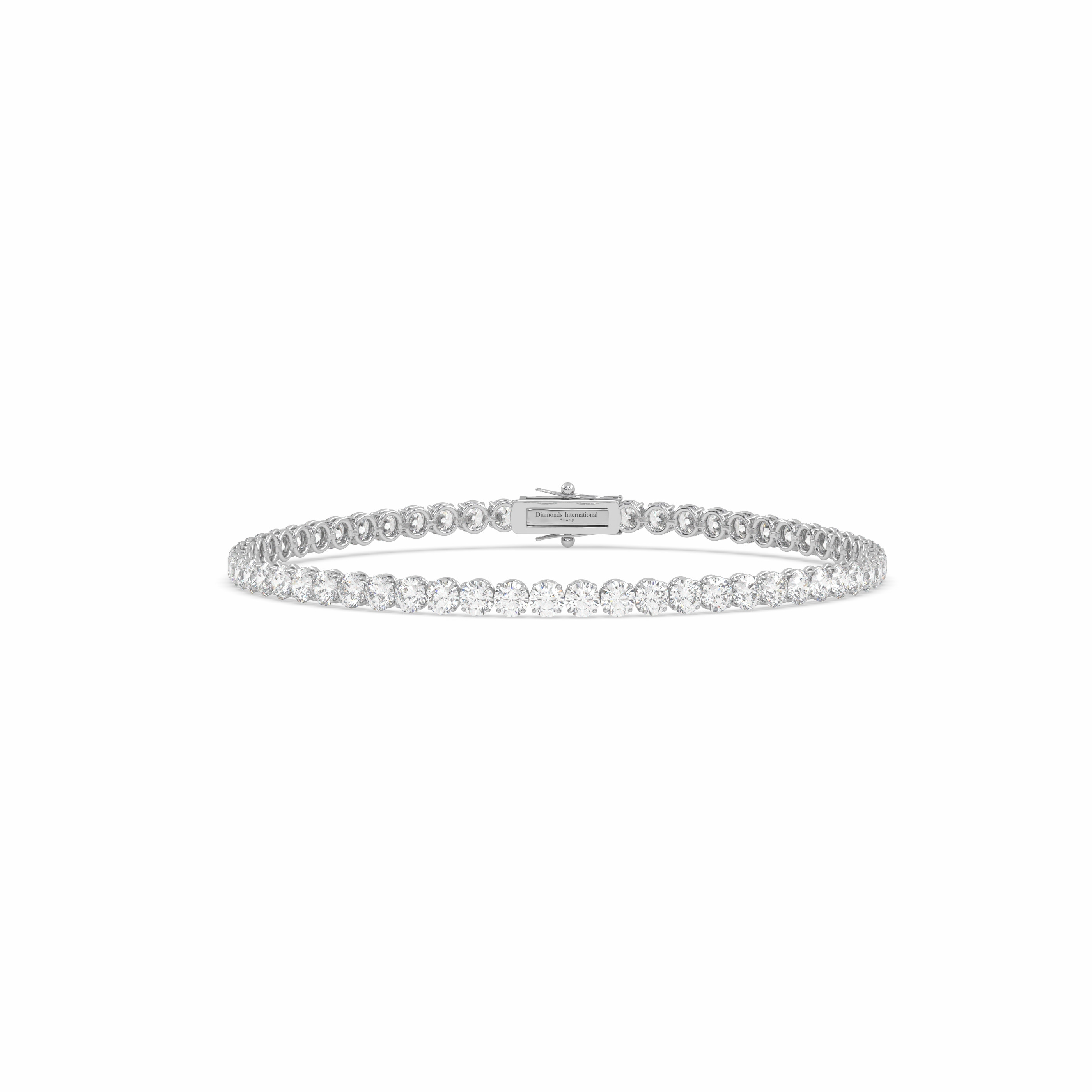 18k white gold 4.0 carat round cut diamond tennis bracelet Photos & images