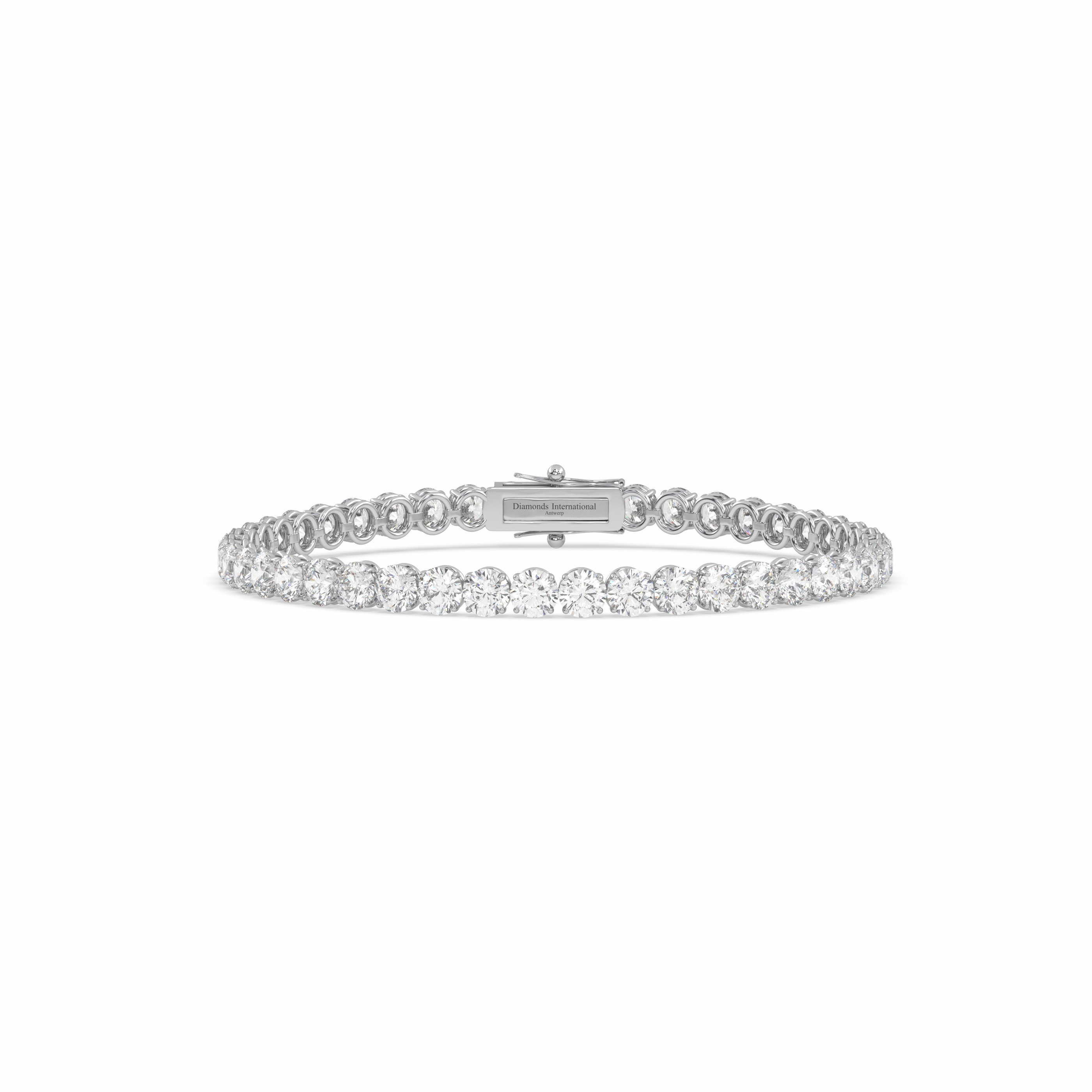 18k white gold 4.0 carat round cut diamond tennis bracelet Photos & images