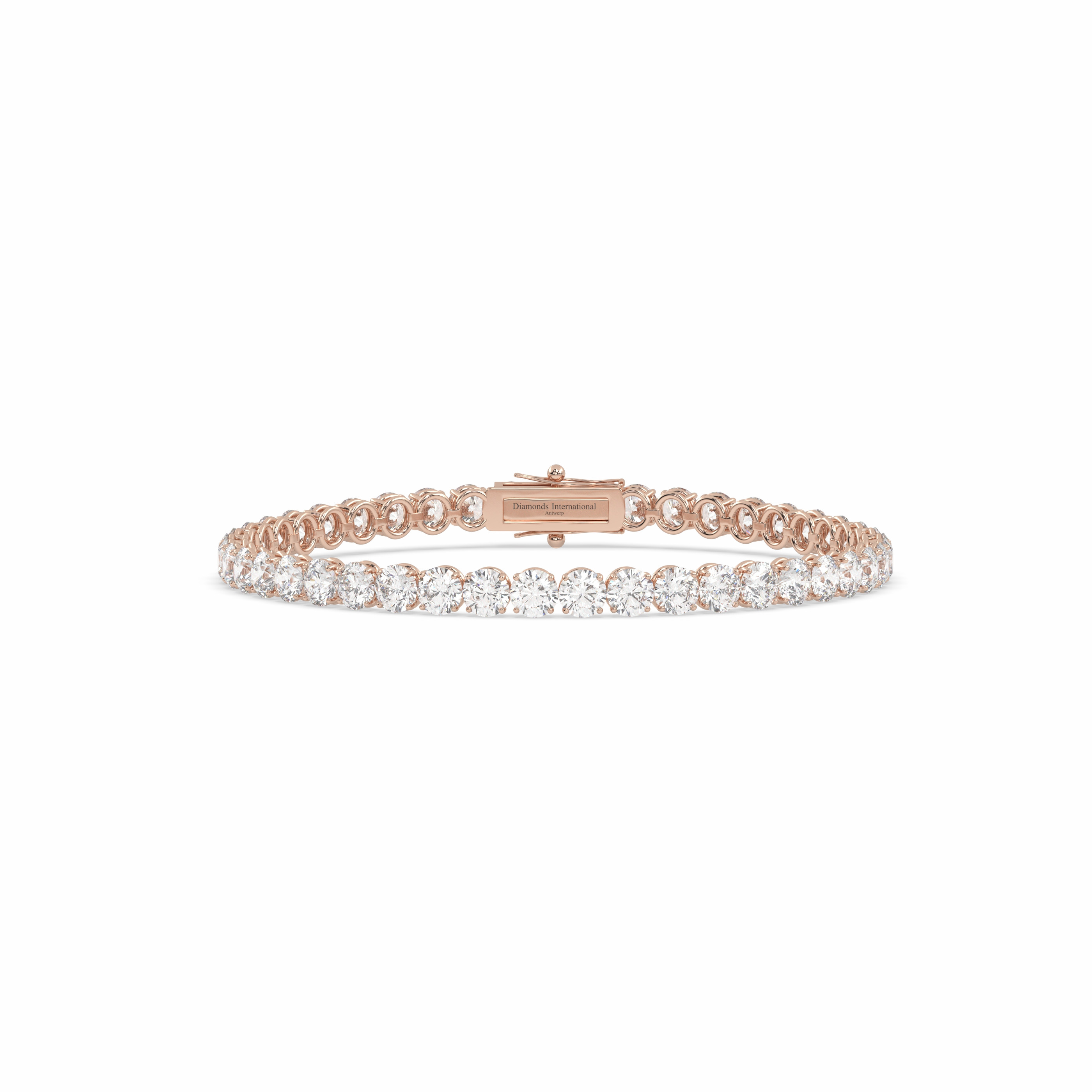 18k rose gold 2.0 carat  round cut diamond tennis bracelet Photos & images