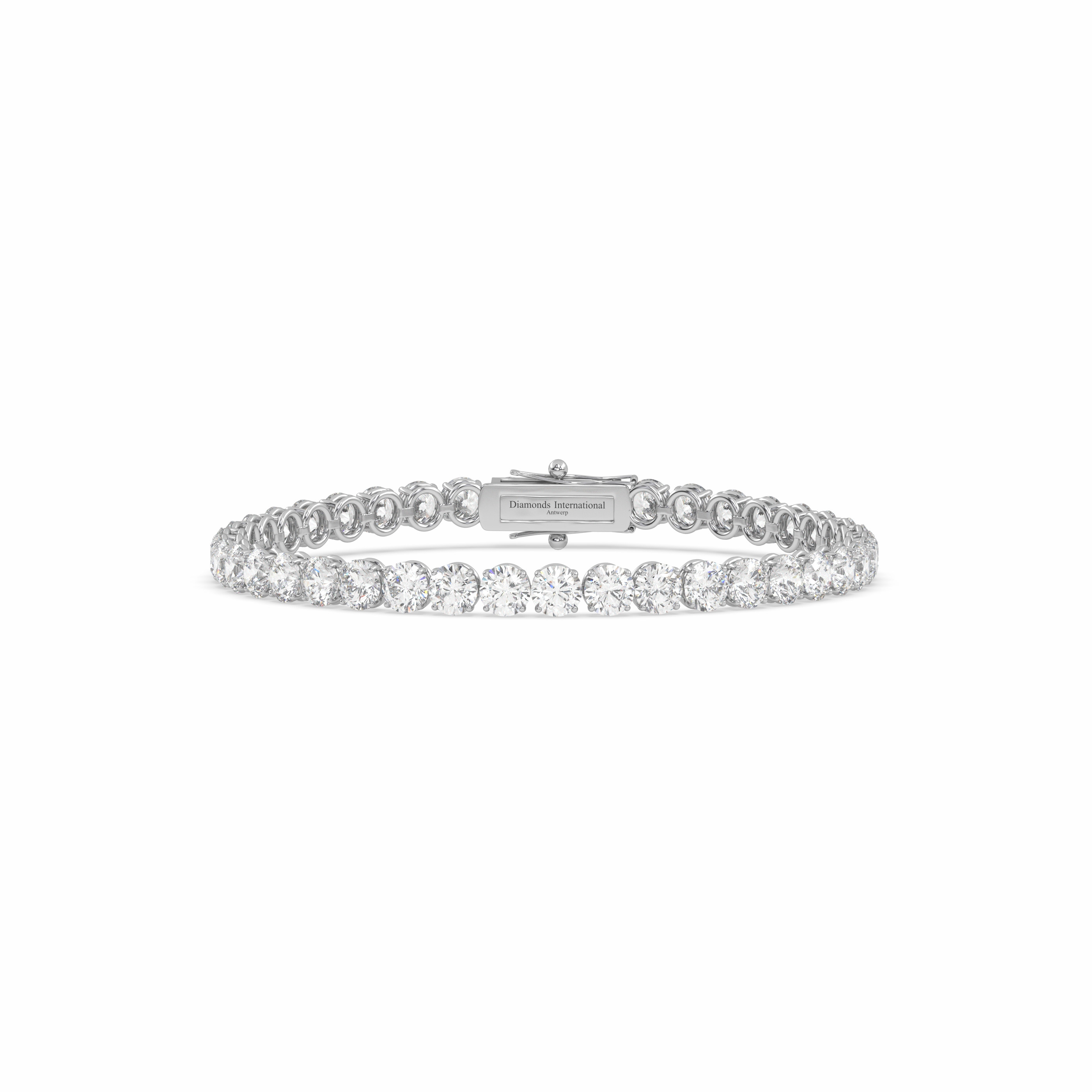 18k white gold 4.0 carat round cut diamond tennis bracelet Photos & images