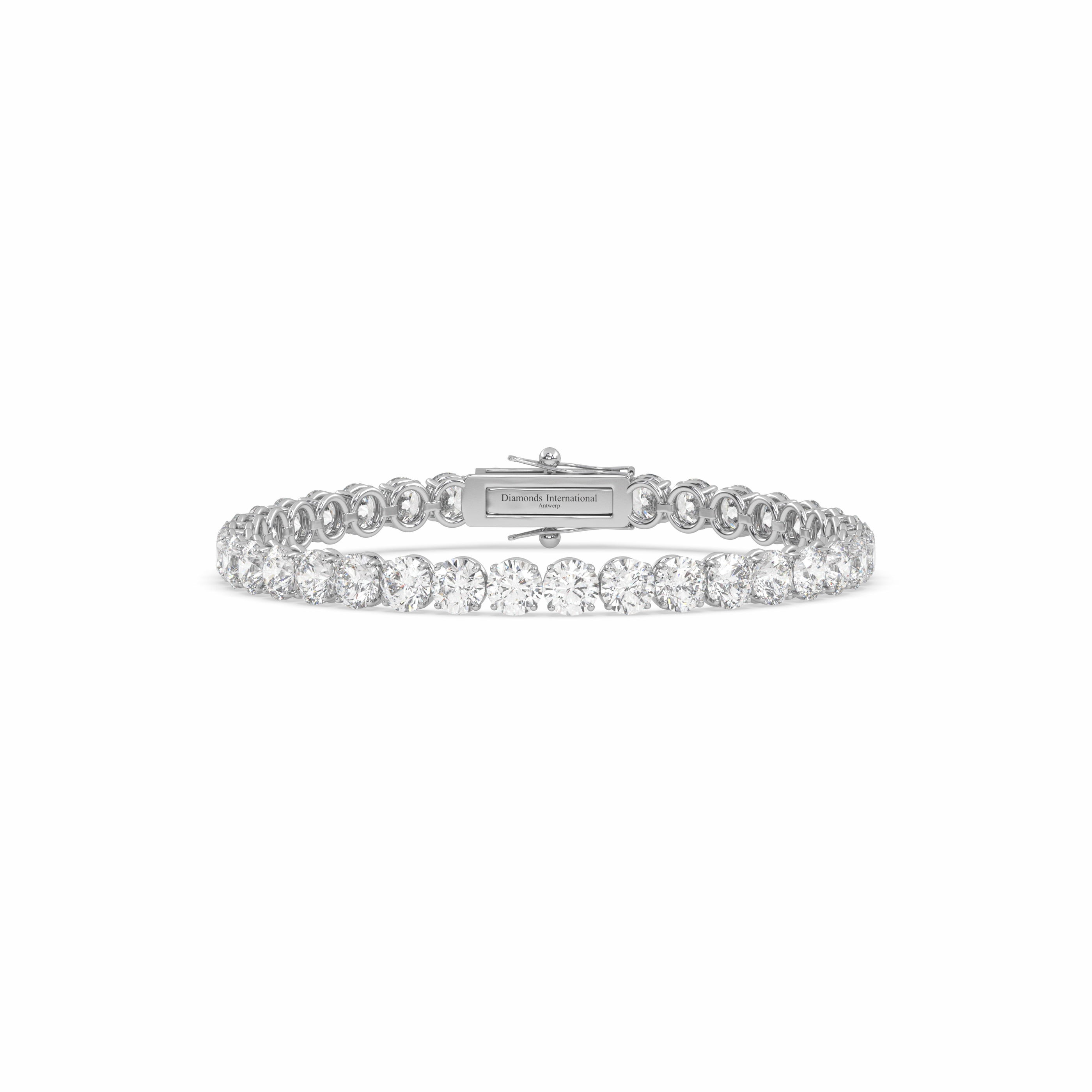 18k white gold 4.0 carat round cut diamond tennis bracelet Photos & images