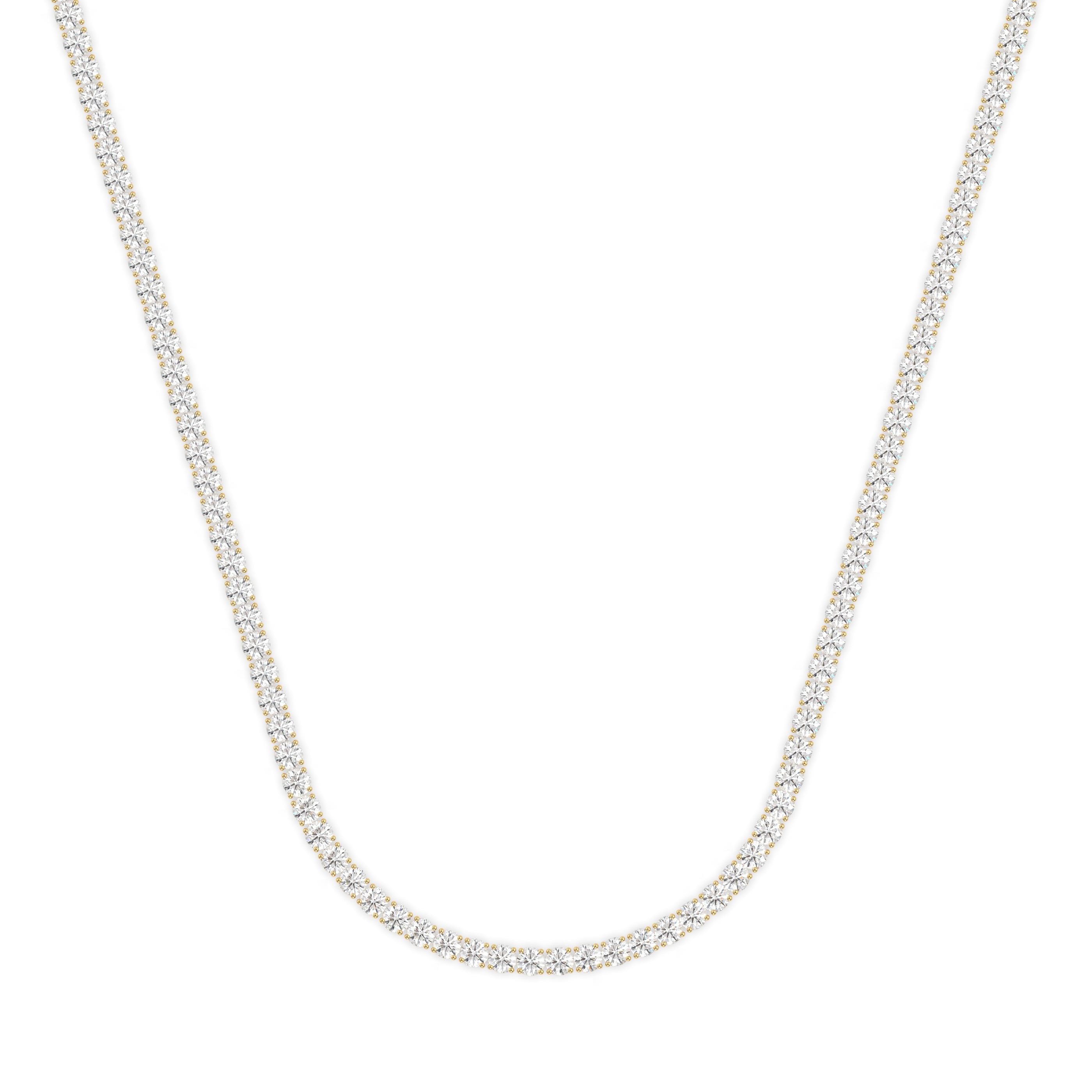 18k yellow gold 8.0 carat round diamond tennis minimalist necklace Photos & images