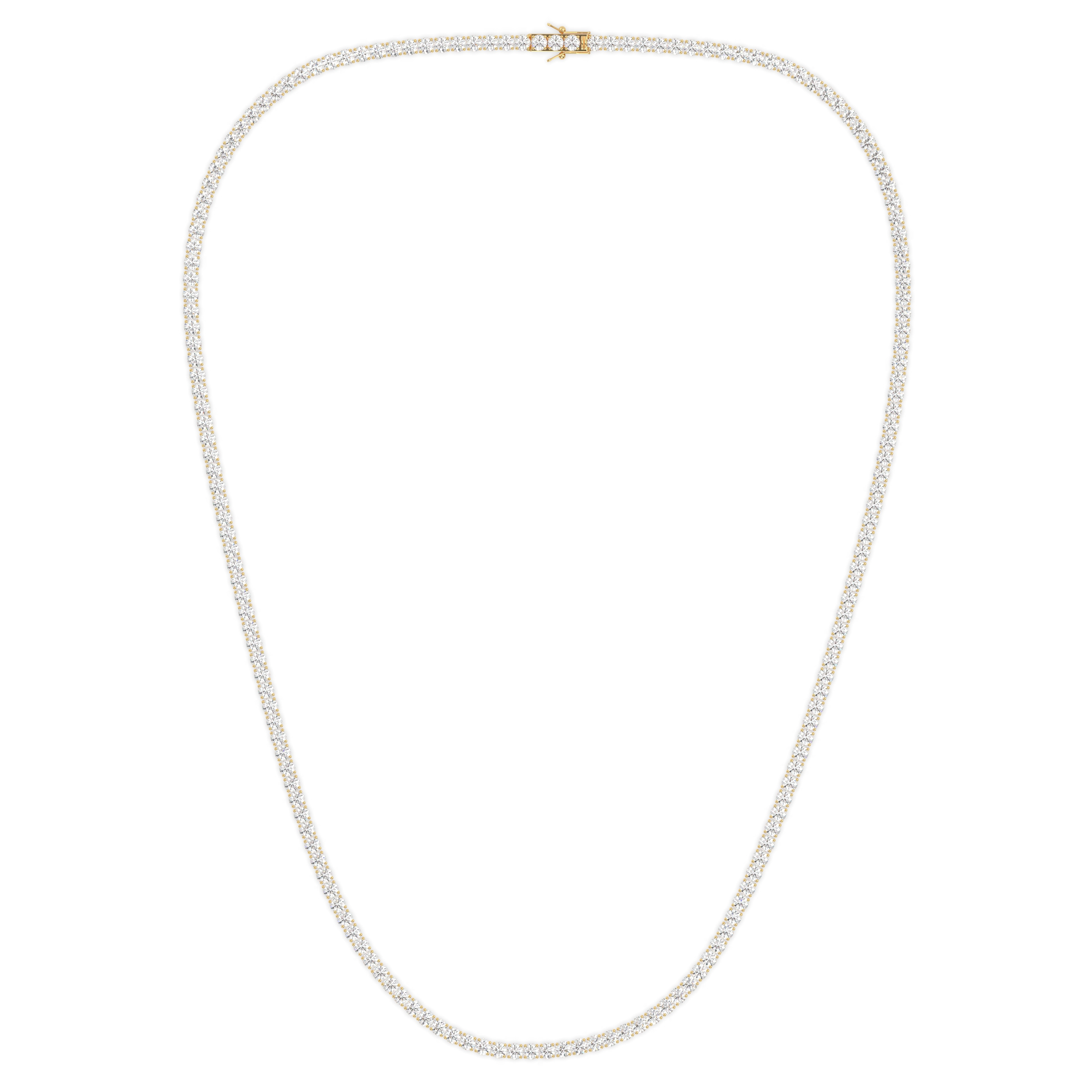 18k yellow gold 8.0 carat round diamond tennis minimalist necklace