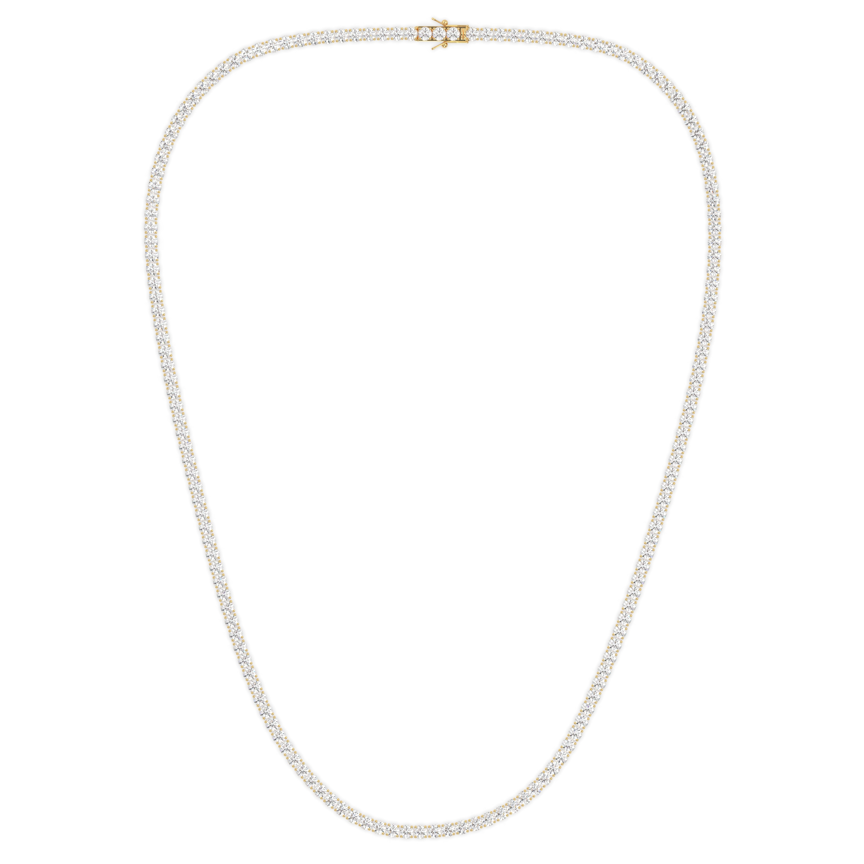 18k yellow gold 10 carat round diamond tennis minimalist necklace